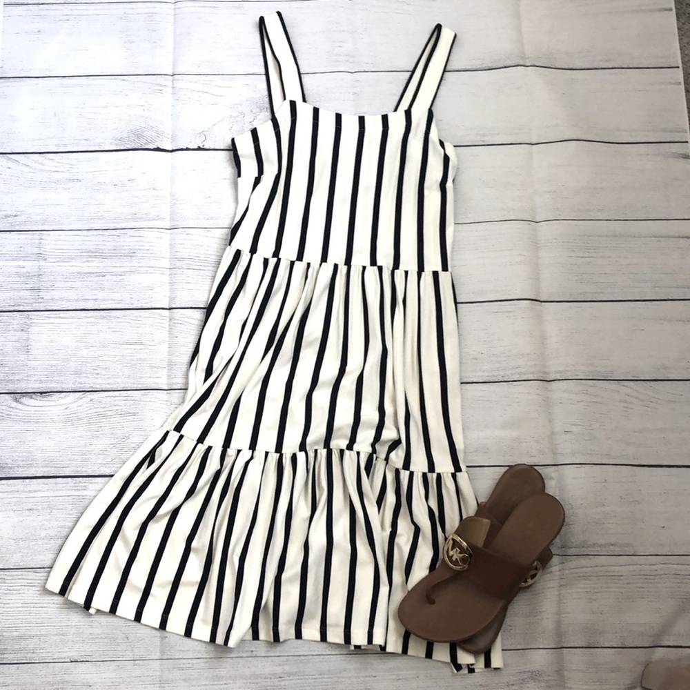 Loft Striped tiered dress